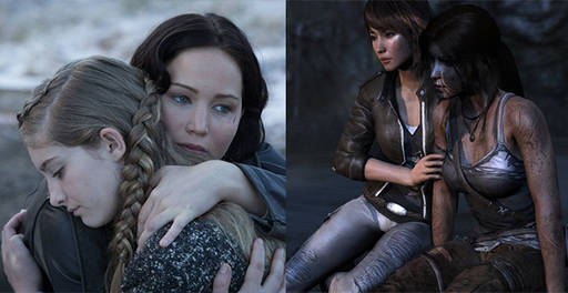 Tomb Raider (2013) - Голодные игры с Ларой Крофт [Пародия на трейлер] + Сравнение персонажей