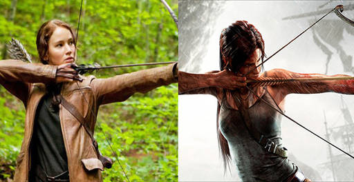 Tomb Raider (2013) - Голодные игры с Ларой Крофт [Пародия на трейлер] + Сравнение персонажей